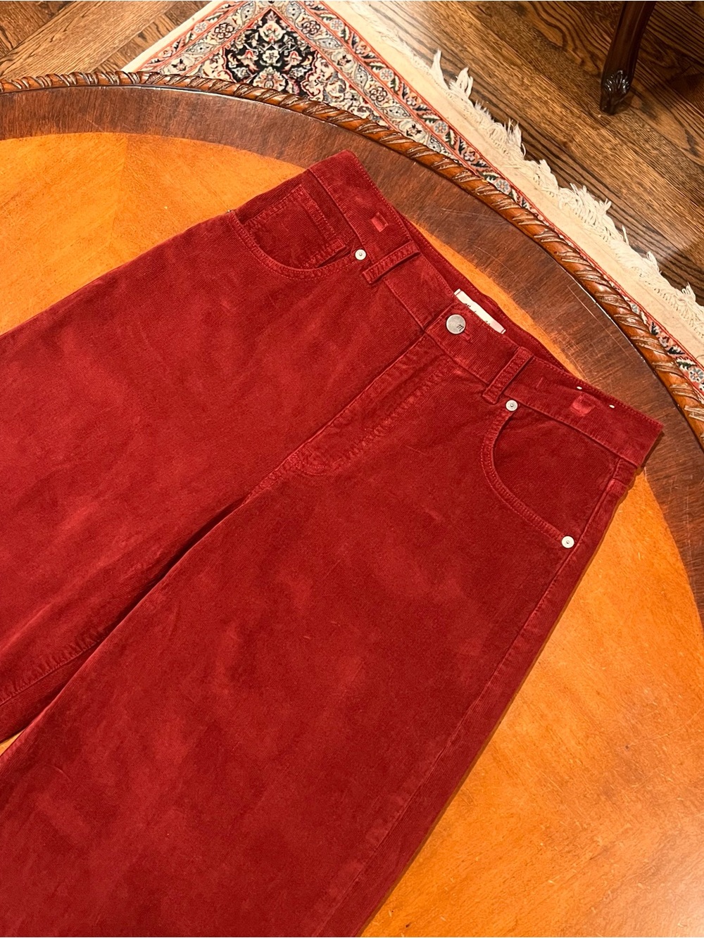 Madewell Women’s Superwide-Leg Pant Burgundy Corduroy 28 - Picture 6 of 16